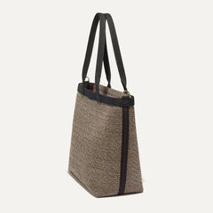The Lightweight Zip Tote - Cacao Herringbone